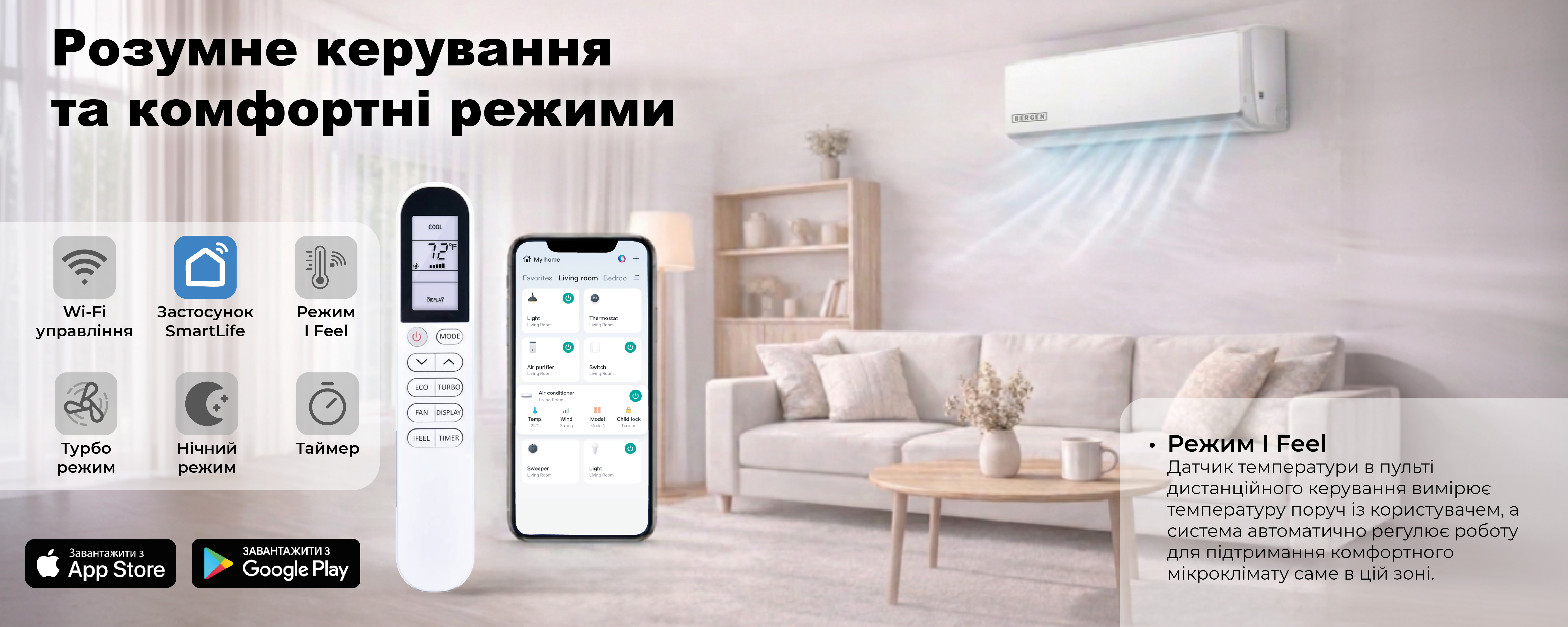 Настінний кондиціонер Bergen BEI24MOS/BEO24MOS ❄️ AIR-EX.COM.UA, зображення 4